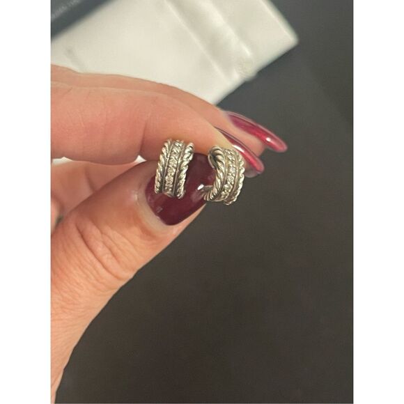 David Yurman Cable Classics Hoop Earrings with Diamonds silver - Picture 10 of 16